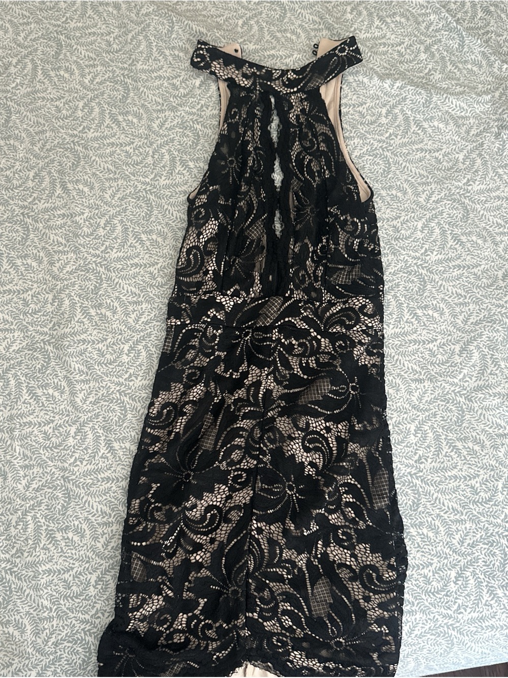 Black Lace Overlay Sleeveless Dress
